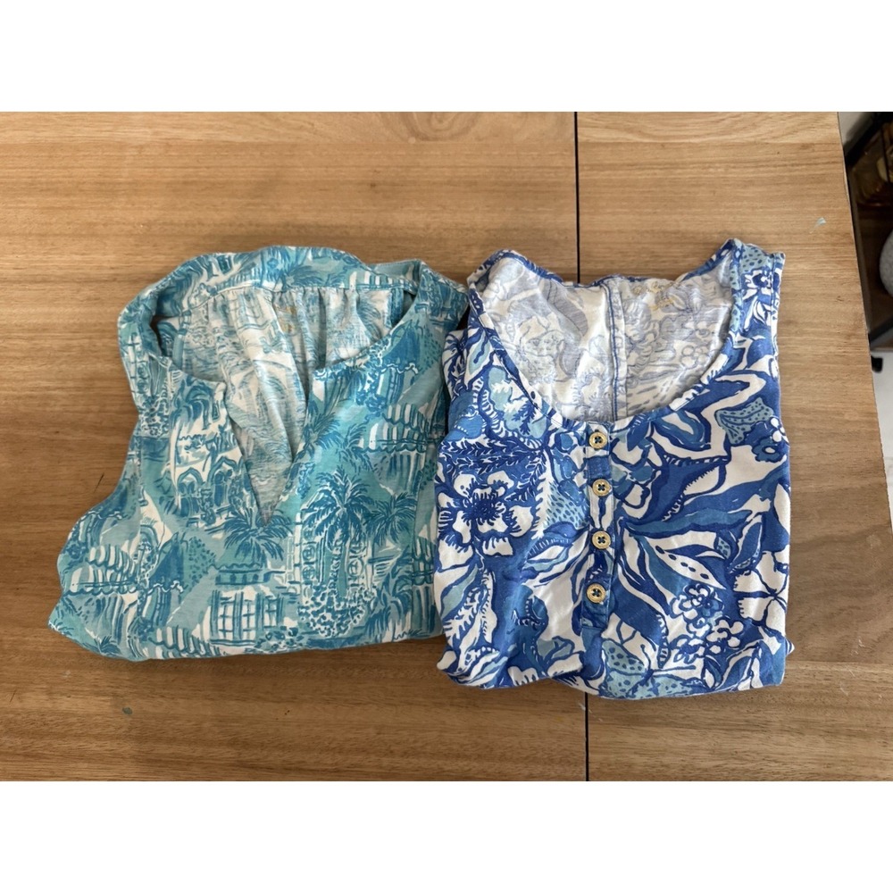Lilly Pulitzer Dress Lot 2 Womens Sleeveless Cotton Dresses Blue Print XS